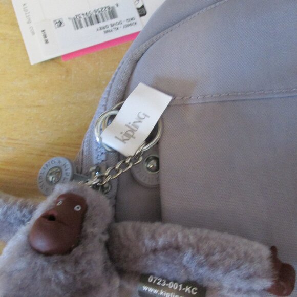 NEW Kipling Sling Backpack Bag Zip Close Key Chain/ Bag Charm NWT - Picture 12 of 14